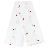 Cotton Embroidered Wavy Edge Flower Eyelet Lace Fabric