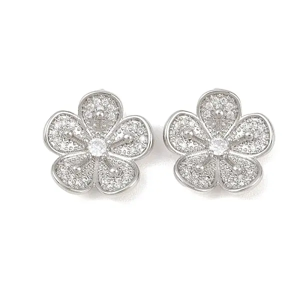 Brass Micro Pave Clear Cubic Zirconia Pendants