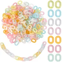 280Pcs 7 Colors Transparent Acrylic Linking Rings