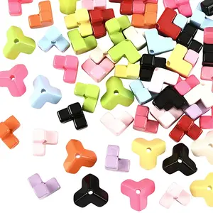 60Pcs Baking Painted Opaque Acrylic Beads
