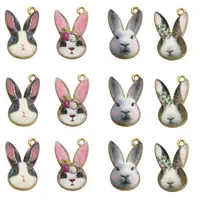 40Pcs 4 Styles Alloy Enamel Pendants