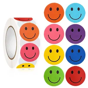 Round Dot Paper Self-adhesive Smiling Face Reward Stickers