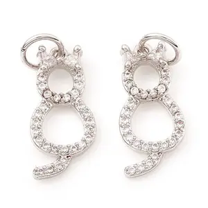 Brass Micro Pave Cubic Zirconia Charms