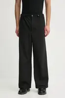 Kalhoty s příměsí vlny Nanushka černá barva, ve střihu chinos, NM24FWPA24599