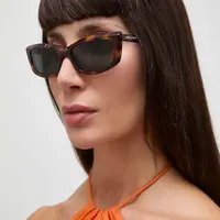 Sluneční brýle Saint Laurent dámské, hnědá barva, SL 658