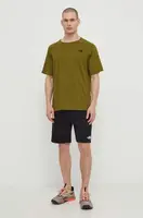 Bavlněné tričko The North Face zelená barva, s potiskem, NF0A87NUPIB1