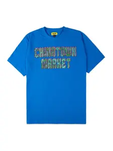 MARKET Tričko  modrá / zelená / svetlofialová