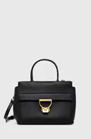 Kožená kabelka Coccinelle černá barva