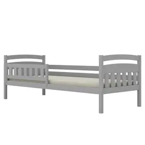 Posteľ Tosia štandard + zábrana 80x160 sivá