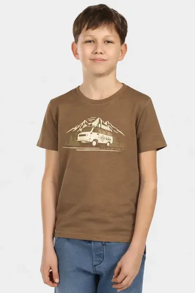 Chlapecké bavlněné tričko kilpi albion-jb hnědá 158