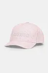 Dětská bavlněná kšiltovka Guess růžová barva, J5RZ38 WO080