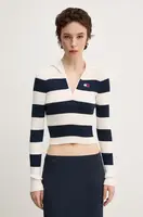 Svetr Tommy Jeans dámský, béžová barva, DW0DW18679