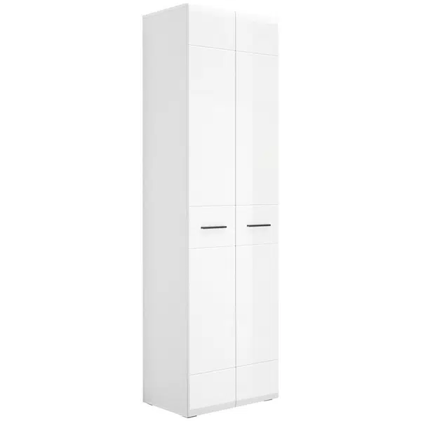 Hom`in SKŘÍŇ NA ODĚV, bílá, vysoce lesklá bílá, antracitová, 60/206,2/41,6 cm
