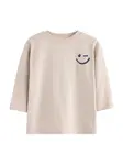 Next Tričko  béžová / kráľovská modrá