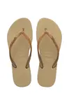 Žabky Havaianas SLIM GLITTER II dámské, zlatá barva, na plochém podpatku, 4146975.9177