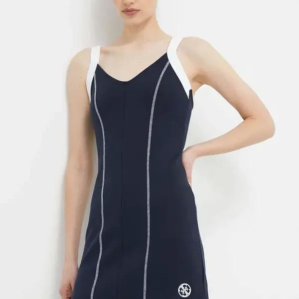 Šaty Guess HARPER tmavomodrá barva, mini, V4GK00 KBP41