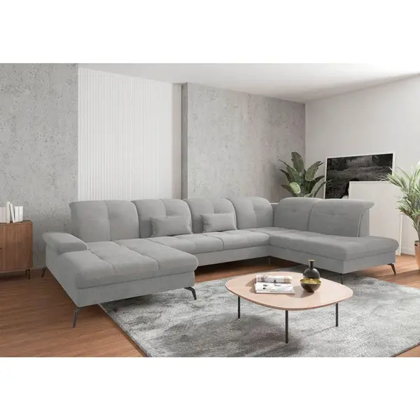 Sit & More SEDACÍ SOUPRAVA, textil, světle šedá