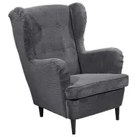 MID.YOU KŘESLO UŠÁK, textil, tmavě šedá