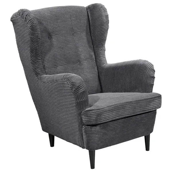 MID.YOU KŘESLO UŠÁK, textil, tmavě šedá