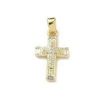 Brass Micro Pave Clear Cubic Zirconia Pendants