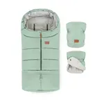 PETITE&MARS Set zimní fusak Jibot 3v1 + rukavice na kočárek Jasie Pale Eucalypt