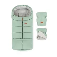 PETITE&MARS Set zimní fusak Jibot 3v1 + rukavice na kočárek Jasie Pale Eucalypt