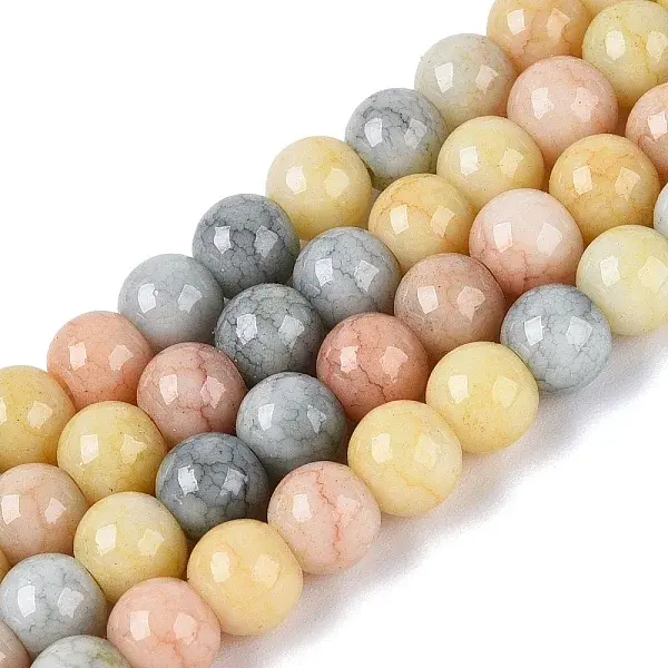 Ombre Effect Opaque Crackle Glass Beads Strands