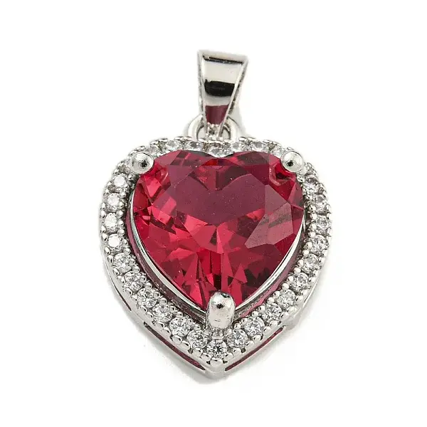 Rack Plating Brass Glass Micro Pave Clear Cubic Zirconia Pendants