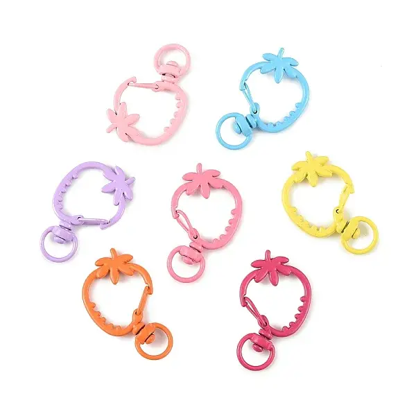 15Pcs Spray Painted Alloy Swivel Lobster Claw Clasps