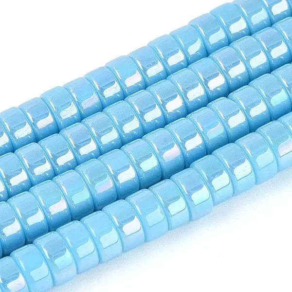 AB Color Plated Opaque Glass Beads Strands