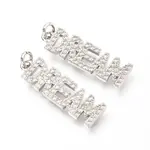 Brass Micro Pave Clear Cubic Zirconia Pendants