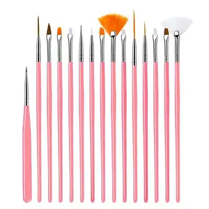 15Pcs Plastic Nail Art Brush Pens