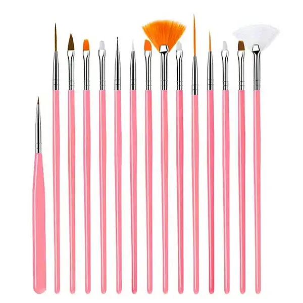 15Pcs Plastic Nail Art Brush Pens