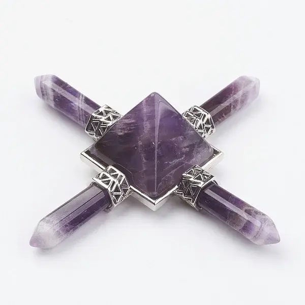 Natural Amethyst Pyramid Energy Generator