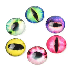 Half Round/Dome Dragon Eye Printed Glass Cabochons