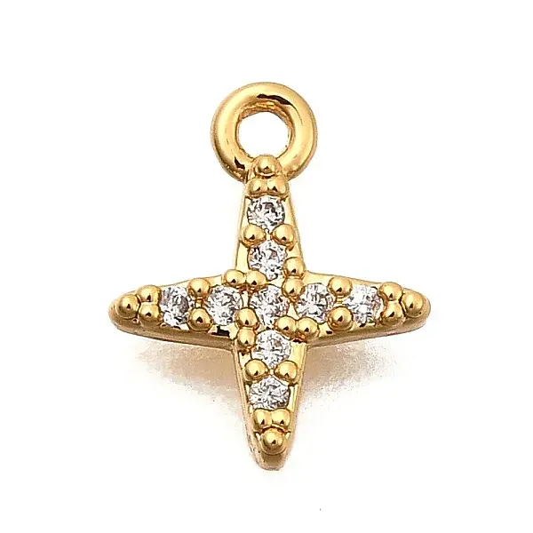 Brass Micro Pave Cubic Zirconia Charms