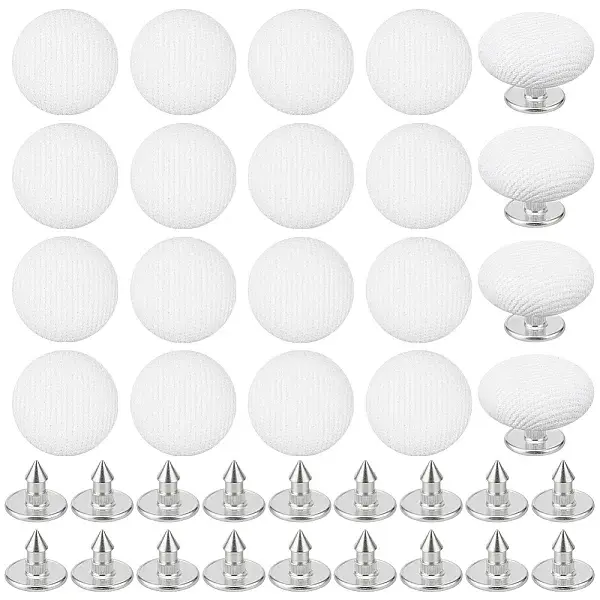 24Pcs Pure Cotton Covered Iron Buttons