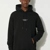 Bavlněná mikina Marcelo Burlon Que Onda Regular Hoodie pánská, černá barva, s kapucí, s aplikací, CMBB007F24FLE0061001