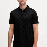 Bavlněné polo tričko Joop! pánské, černá barva, s aplikací, 30046986