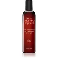 John Masters Organics Scalp 2 in 1 Shampoo with Zinc & Sage šampon a kondicionér 2 v 1 236 ml