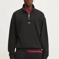 Bavlněná mikina HUGO Durty244 pánská, černá barva, hladká, 50525881