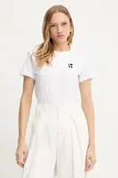 Bavlněné tričko BOSS Orange C_Esogo_3 dámské, bílá barva, 50545288