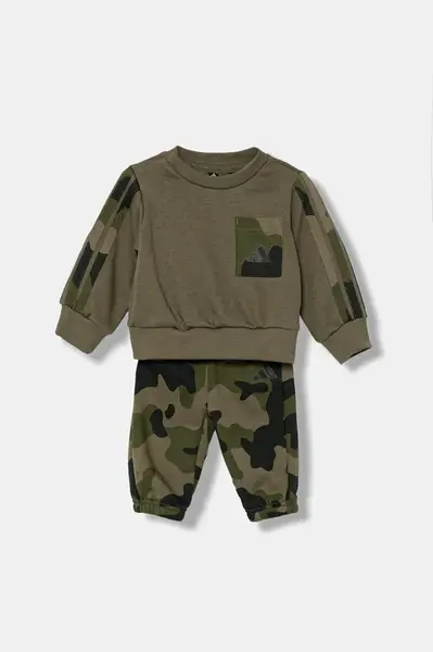 Dětská tepláková souprava adidas zelená barva, JN2223