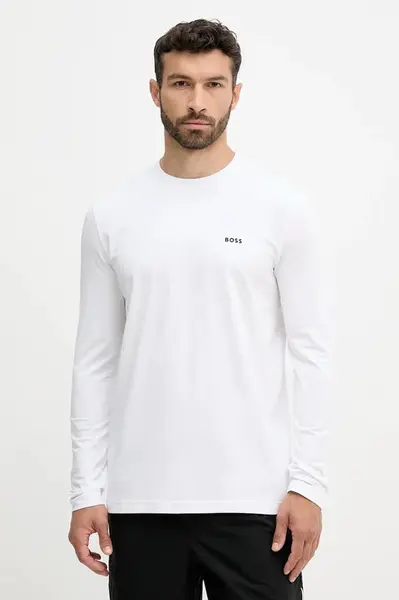 Tričko s dlouhým rukávem BOSS Green Tee Long pánské, černá barva, 50506365
