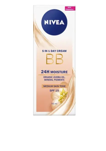 Nivea Zkrášlující hydratační krém 5 v 1 BB Cream SPF 15 (5in1 Beautifying Moisturizer) 50 ml tmavší tón pleti