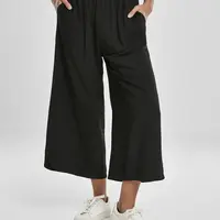 Dámske široké viskózové culottes čierne