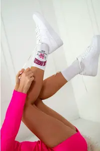 Milena Dámské Bavlněné Ponožky LOS ANGELES Bílé