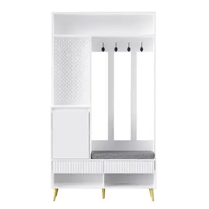 Urban Meuble PŘEDSÍŇOVÁ STĚNA 100 cm, bílá, 6v1