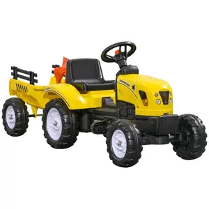 HOMCOM DĚTSKÉ ŠLAPACÍ AUTO, žluté, železo + plast