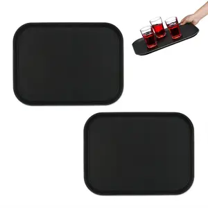 Relaxdays SERVÍROVACÍ PODNOS Černý 2-ks set plast